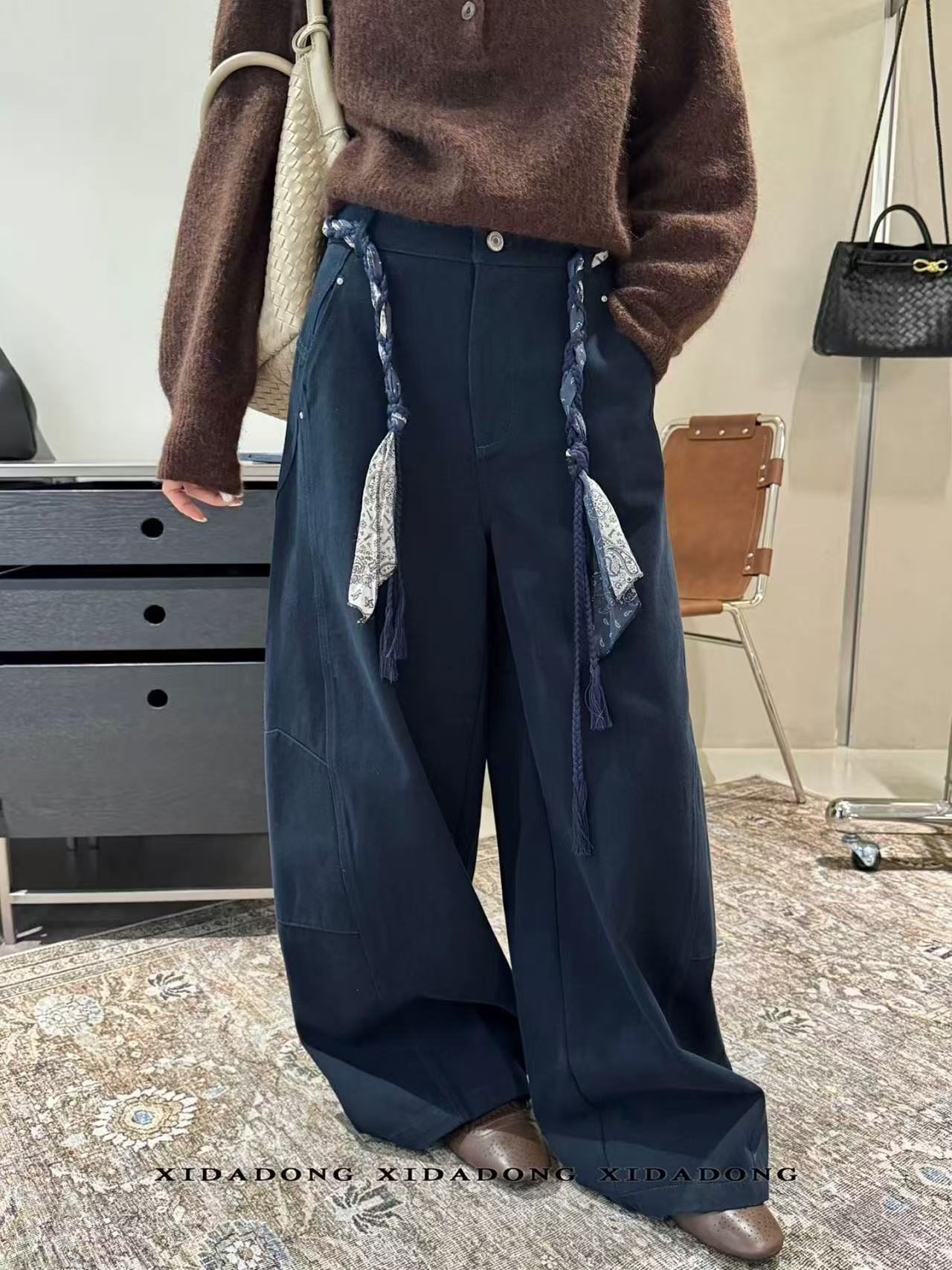 南油高货宽松慵懒风气球裤休闲牛仔裤