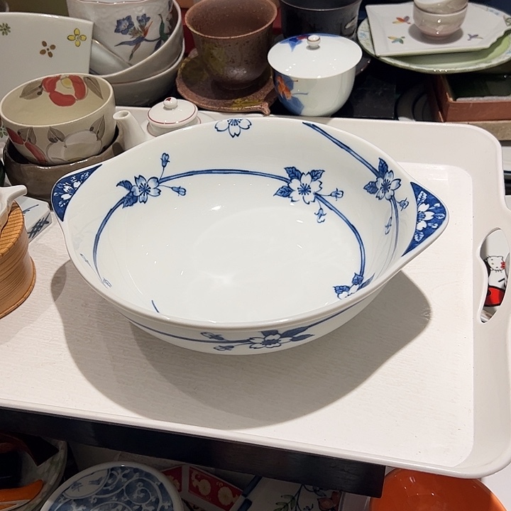 （***儿瓷青花素雅双耳大钵一个