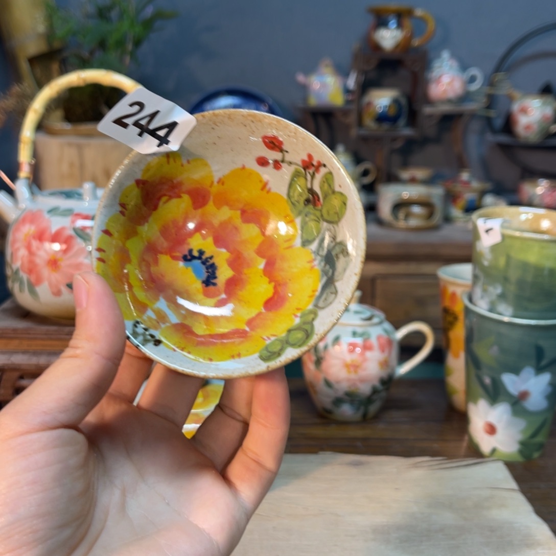 杯素浅陶瓷手工手绘