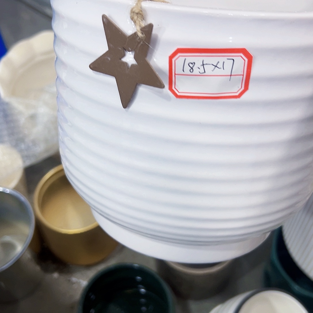 有孔外贸尾单陶瓷花盆凑单10米包邮