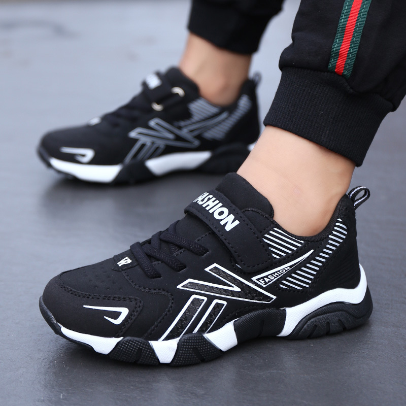 男童鞋秋季新款儿童防水皮面运动鞋中大童男孩防滑跑步鞋工厂