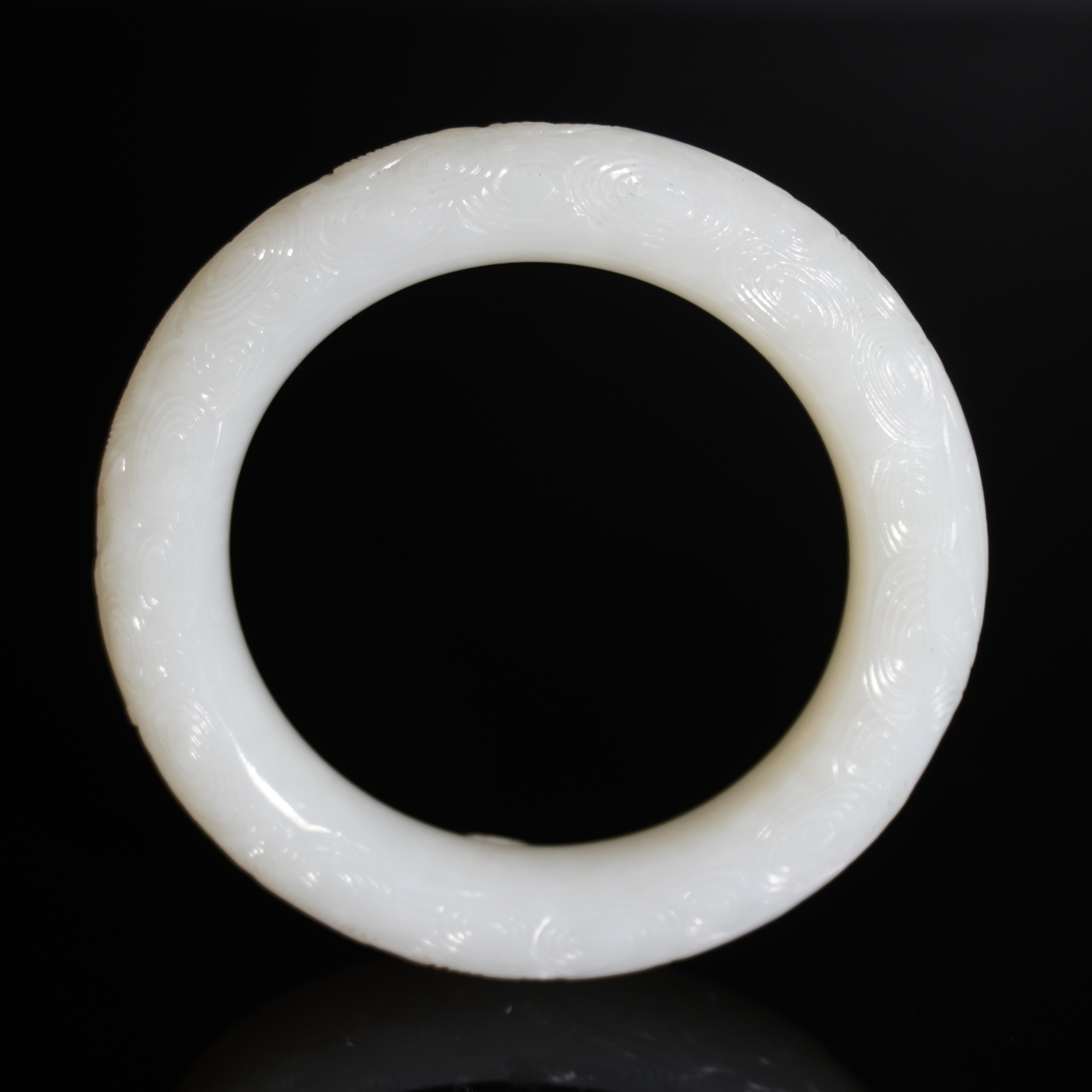 清代和田玉云龙纹镯/016551/收藏/传承/【友谊文物商店】