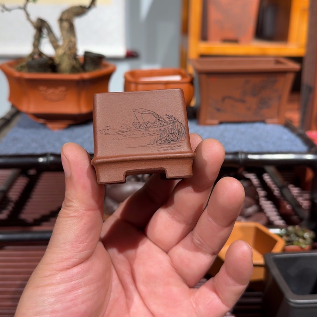 紫砂花盆原矿紫泥