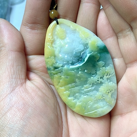 翡翠颈饰未镶嵌后*儿天然缅甸翡翠a货