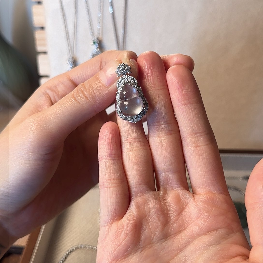 石英质玉颈饰银S925镶嵌