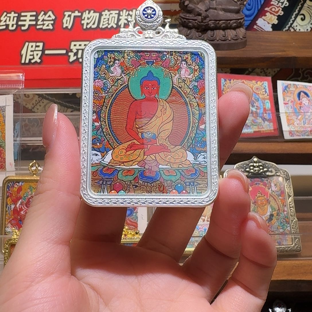吊坠藏卡精品纯手绘➕底稿绘画过程阿弥陀佛