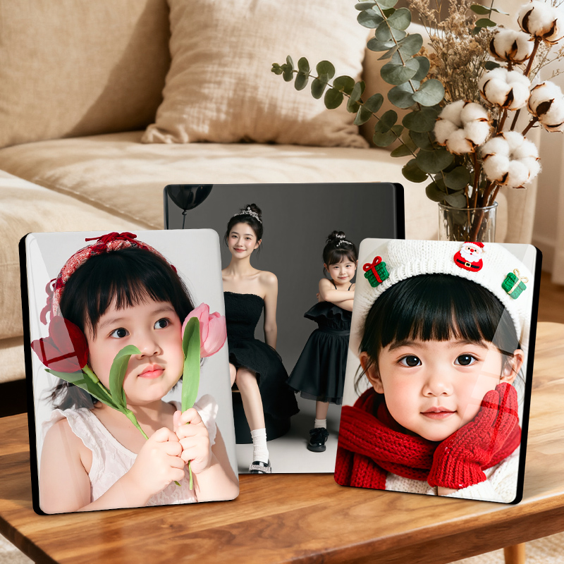 【拍一发三】10寸摆台手机照片定制水晶7寸8寸宝宝照亲子画框情侣