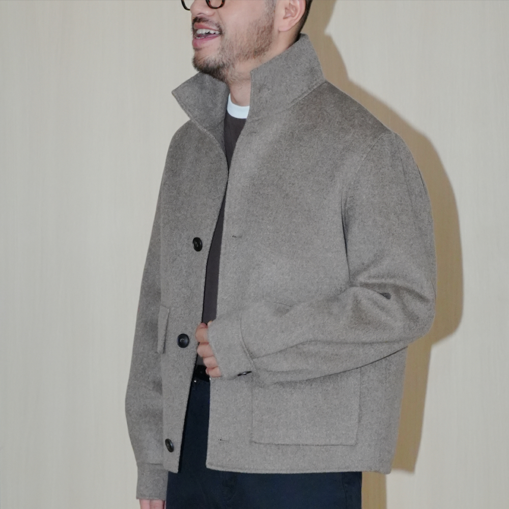 TIAS750G重磅全羊毛手工双面呢贴袋立领夹克T246605【25AW】