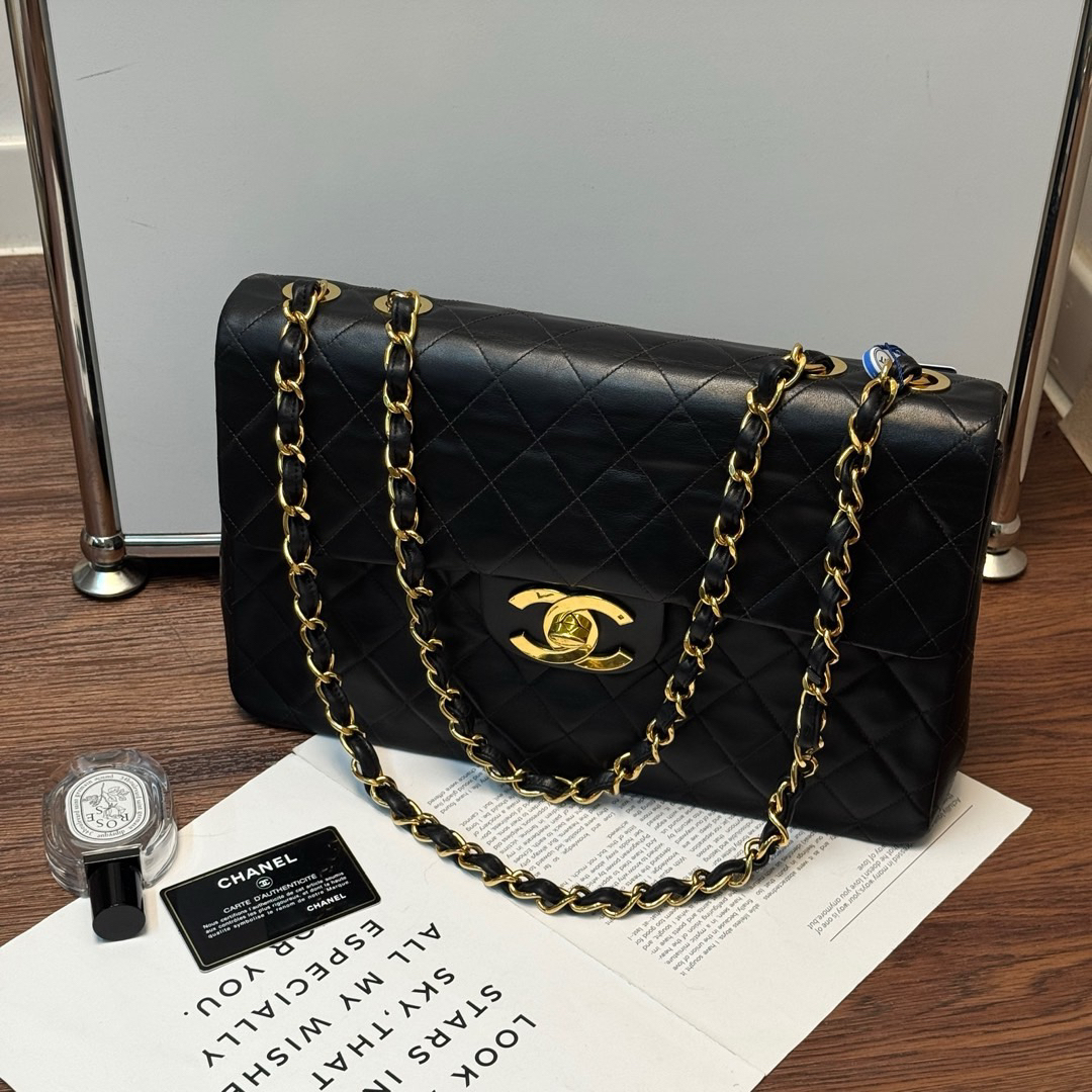 95新 Chanel/香奈儿 Chanel 黑金 羊皮 贝嫂34/666009834