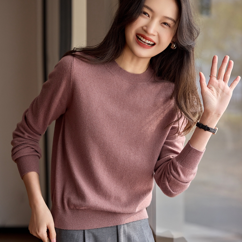 【100%山羊绒】女士加密14针普通圆领