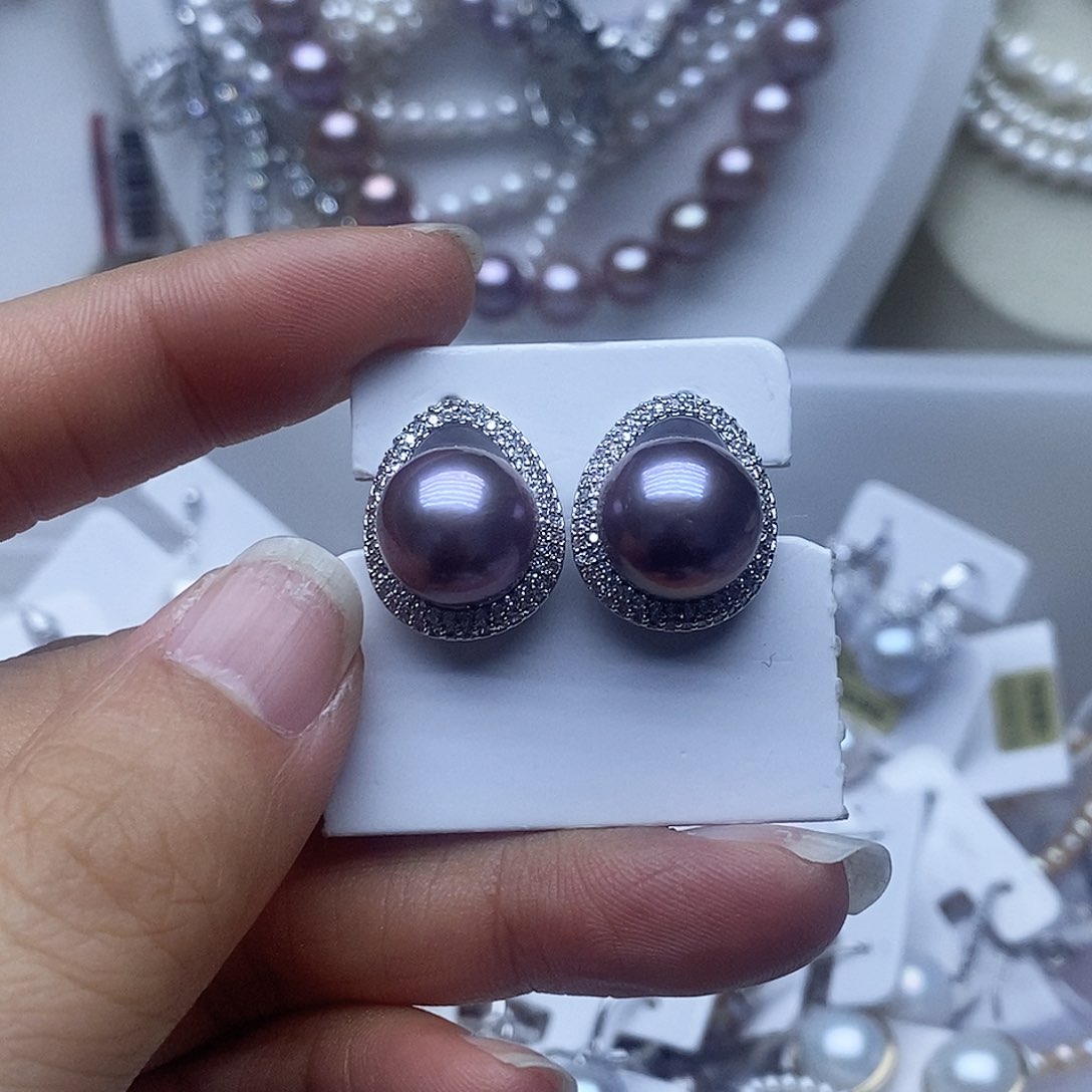 未镶嵌耳钉淡水珍珠清**雨