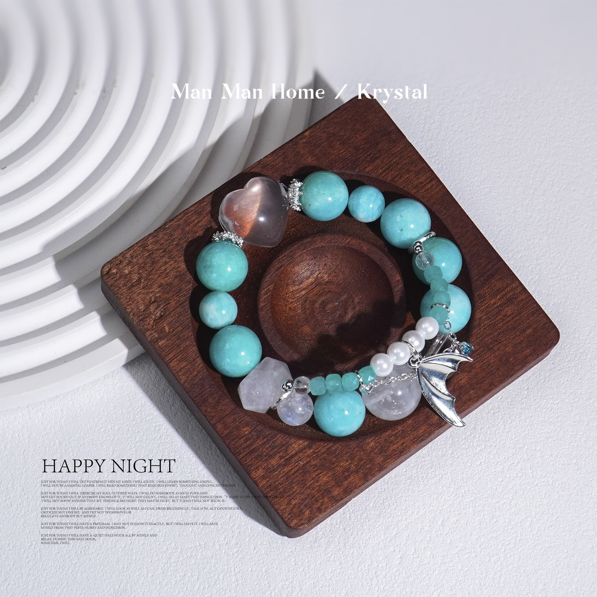 MMJ726【那不勒斯的海湾】暖暖家天然奶白晶天河石手链多样性发货