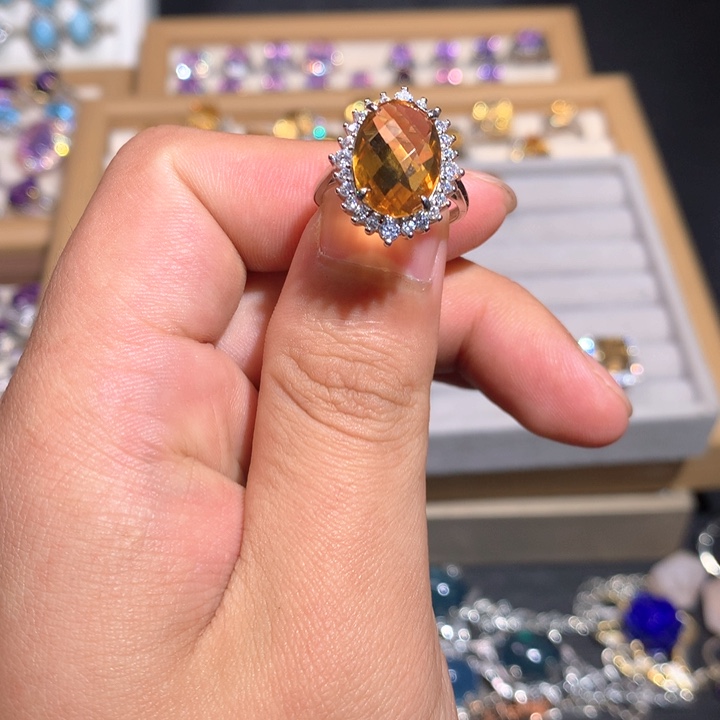 【闪购商品】水晶戒指银S925镶嵌j*y戒指