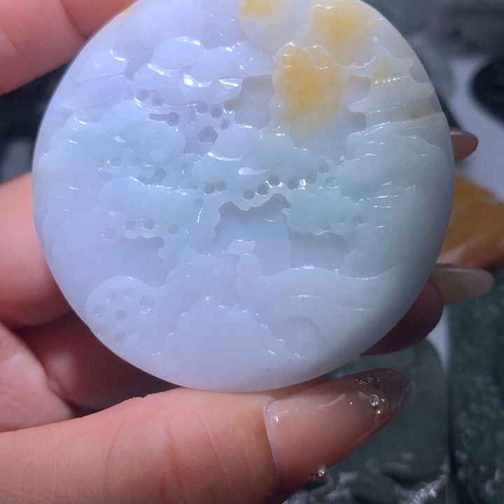 翡翠未镶嵌颈饰保真天然A货翡翠
