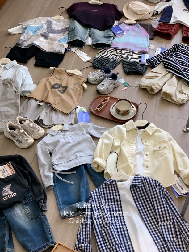 设计师品牌童装2025新款春夏款纯色棉质t