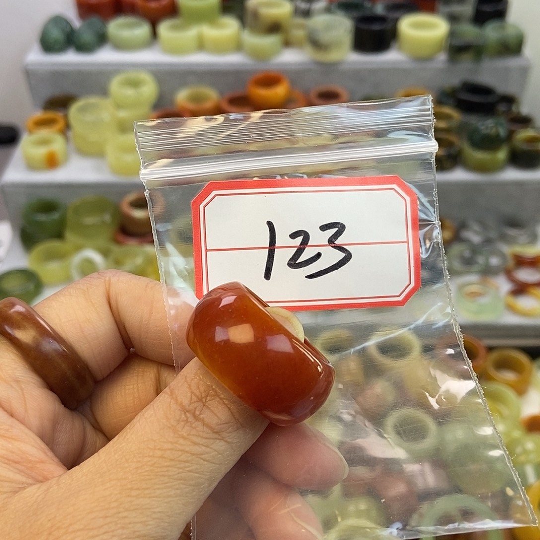 ༺***༻蛇纹石玉未镶嵌戒指
