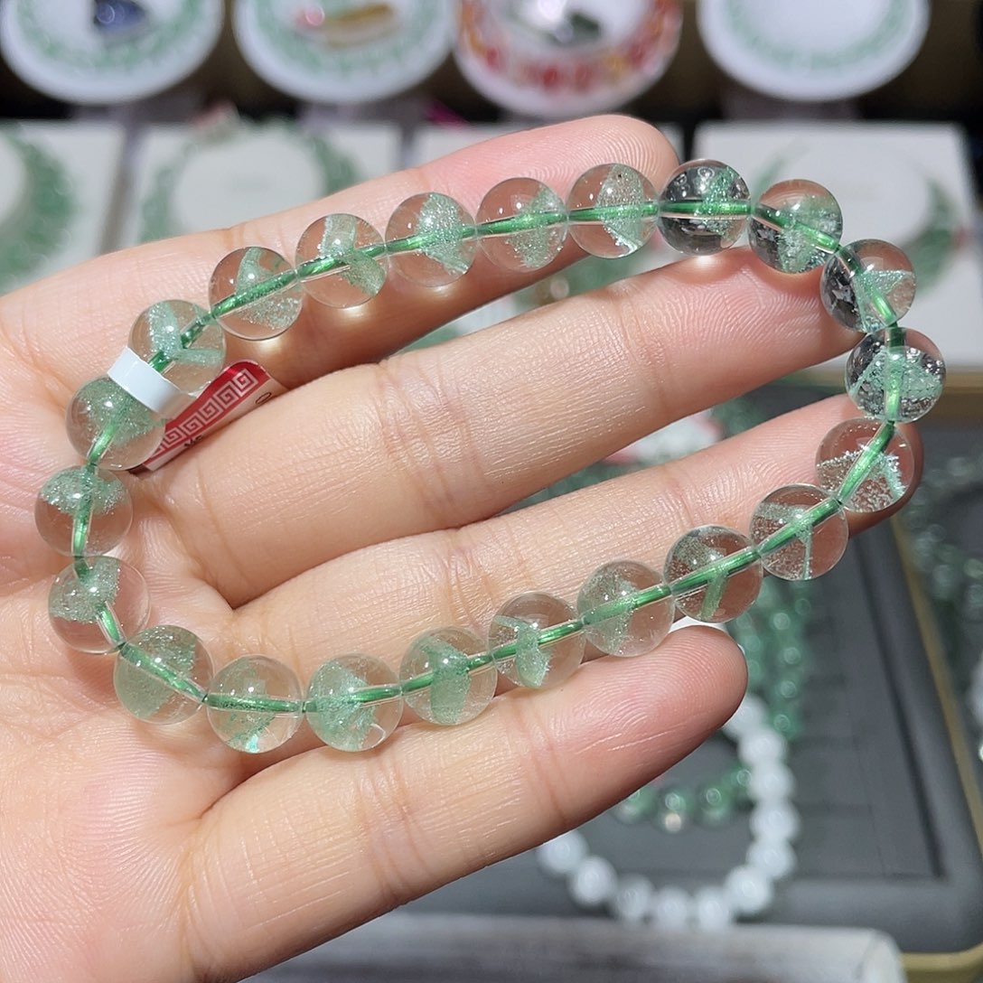 未镶嵌手链水晶翠幽灵金字塔手串