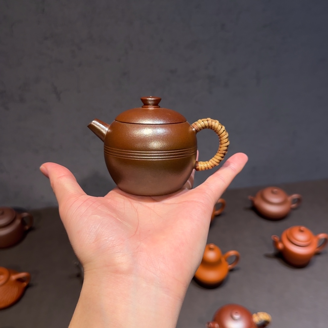 1***9紫砂茶壶巨轮珠 柴烧 紫泥 150cc