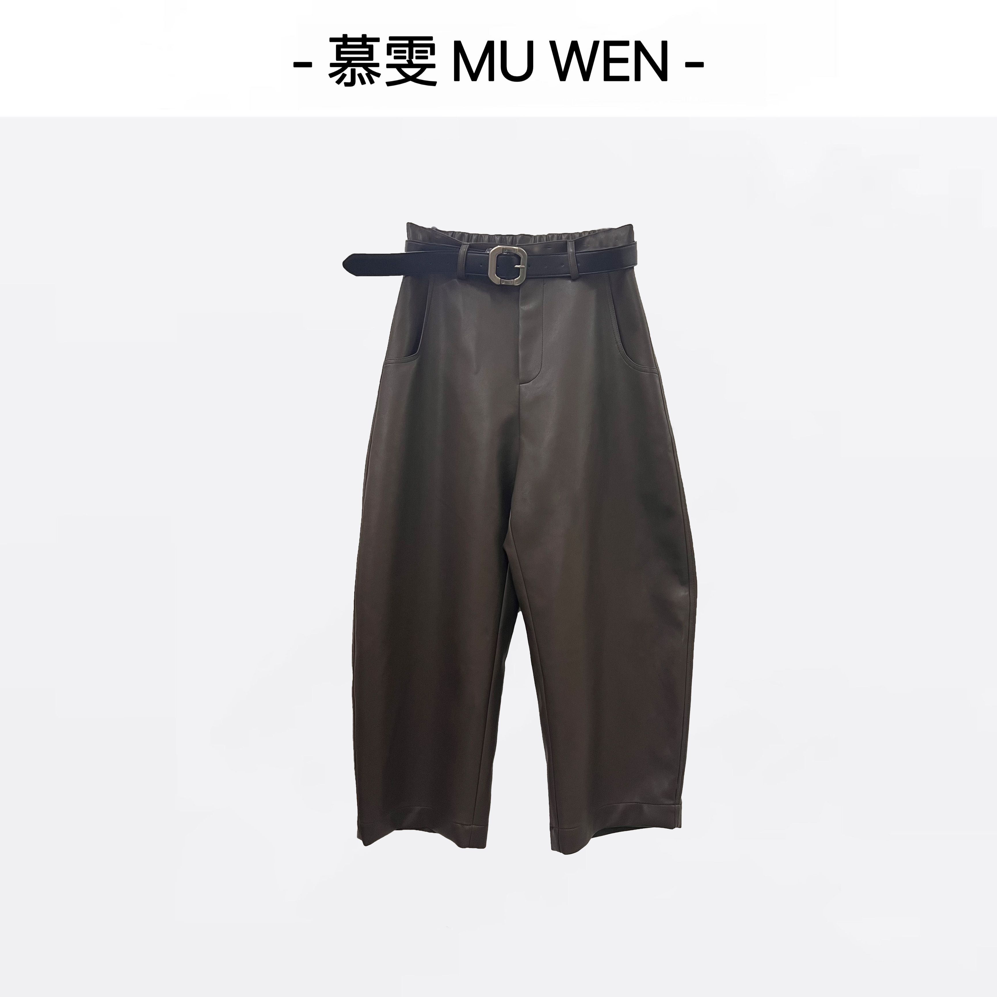 【荧光海】早秋时尚松紧腰显瘦休闲皮裤25146220