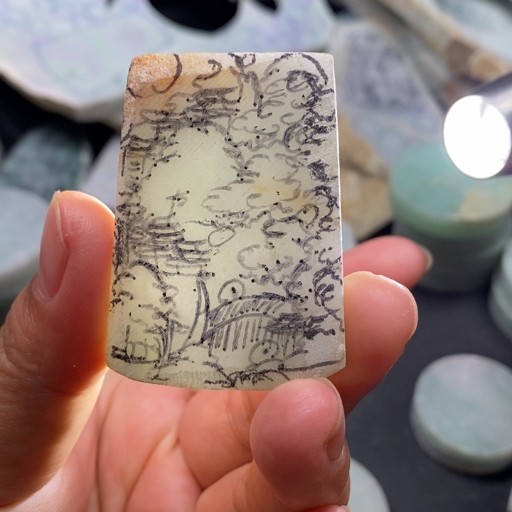 翡翠配石天然缅甸翡翠玉石