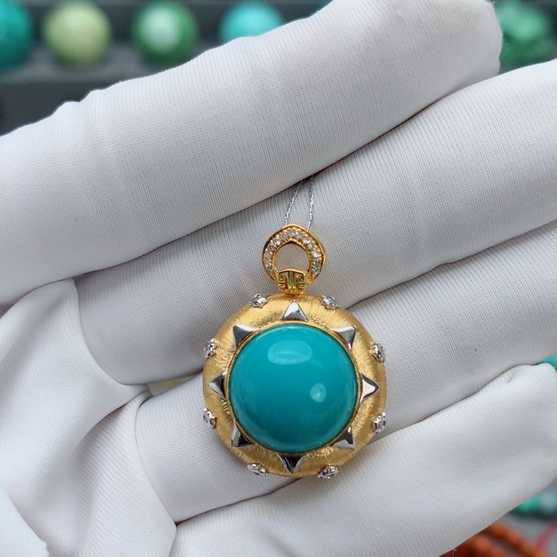 绿松石其他18K金镶嵌