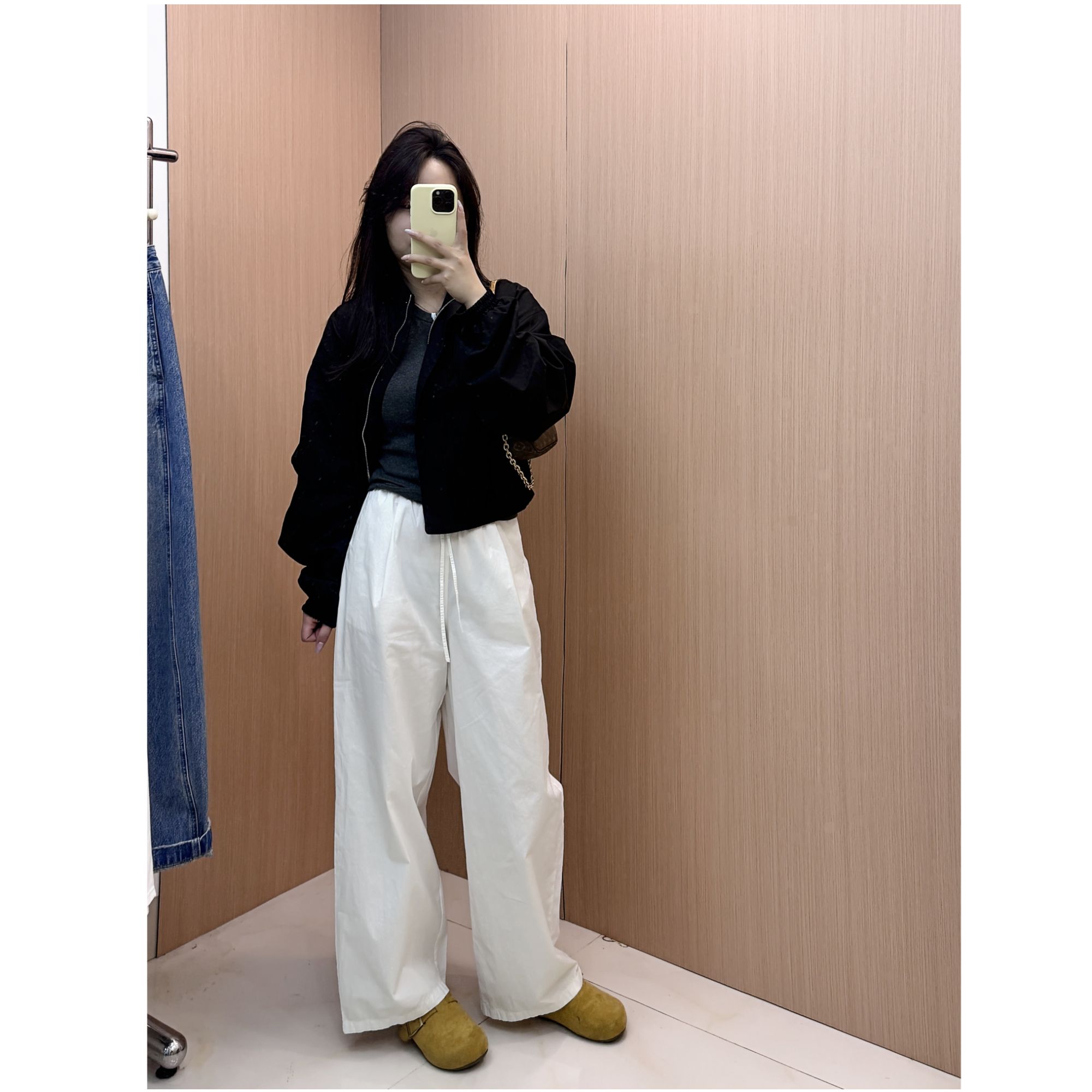 our/经典赫本风立领夹克 工装通勤外套