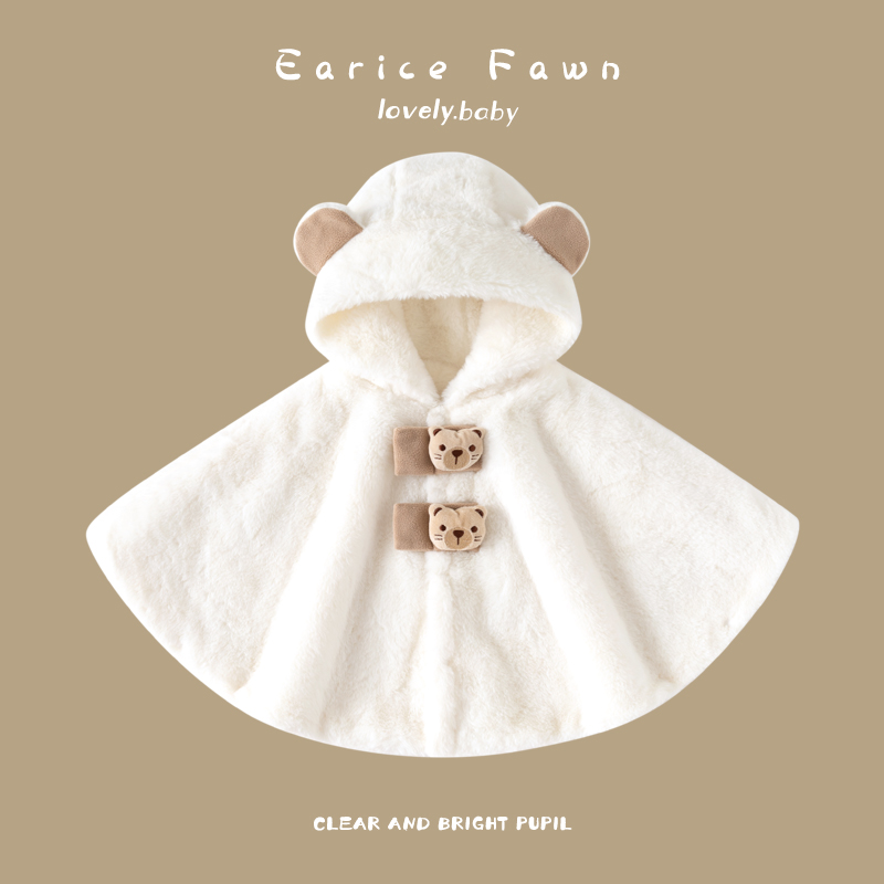 婴儿冬天衣服宝宝外出披风斗篷超萌可爱洋气幼儿加厚保暖防风外套