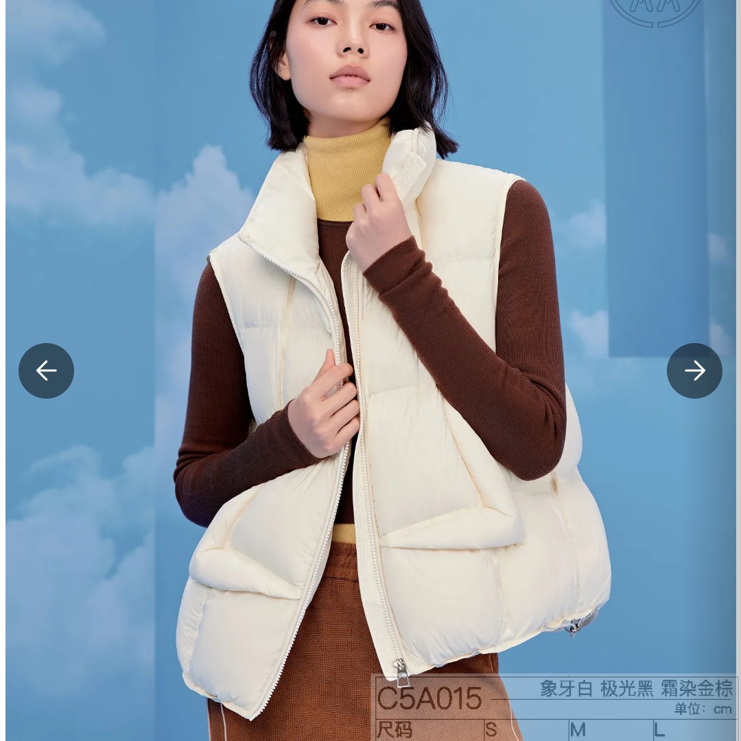 羽浪成品泡芙面料羽绒服马甲常规短款保暖舒适百搭休闲