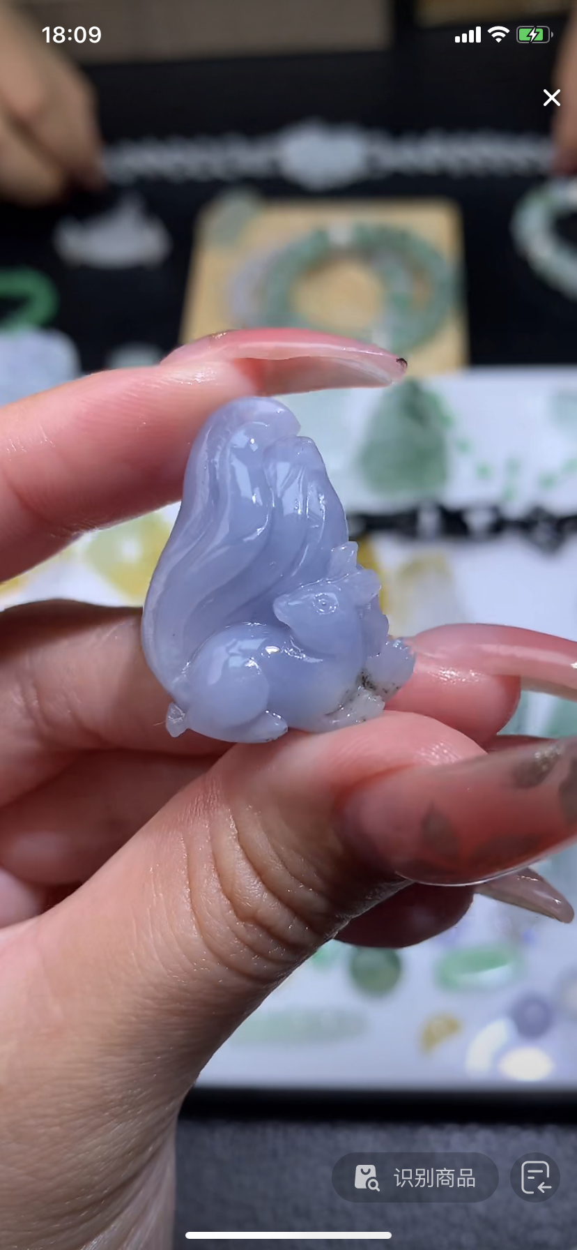 定制缅料翡翠毛货九尾狐