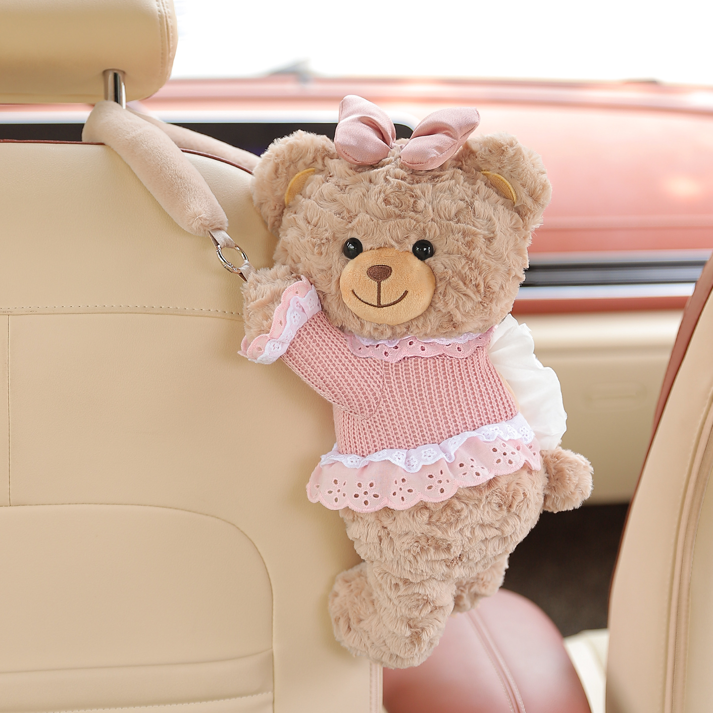 车载纸巾盒可爱汽车抽纸盒挂式高级感车上用纸巾挂袋车内实用好物