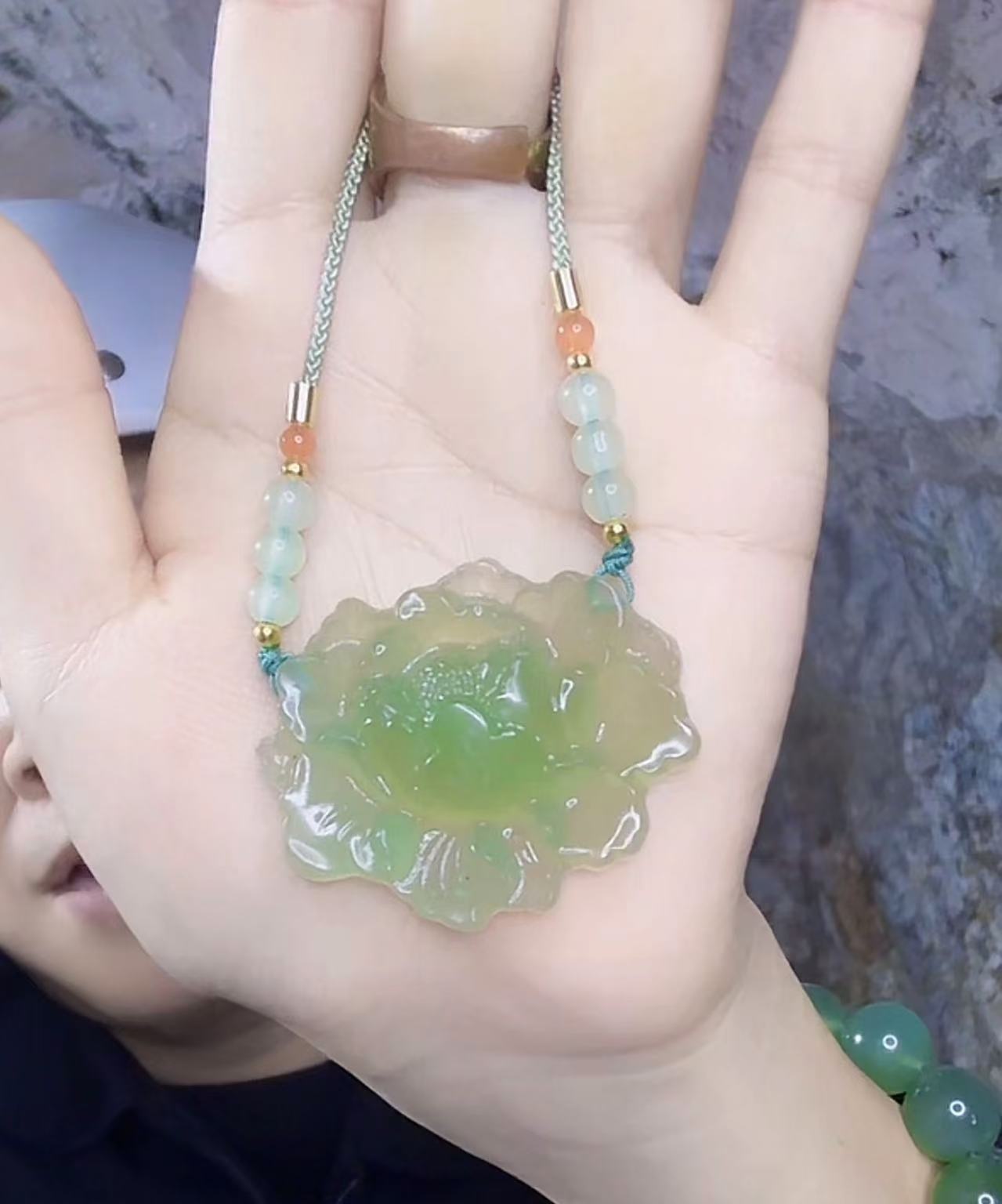 《抖音官方质检发货正品保真》天然冰透牡丹花链多样性发其一LX"