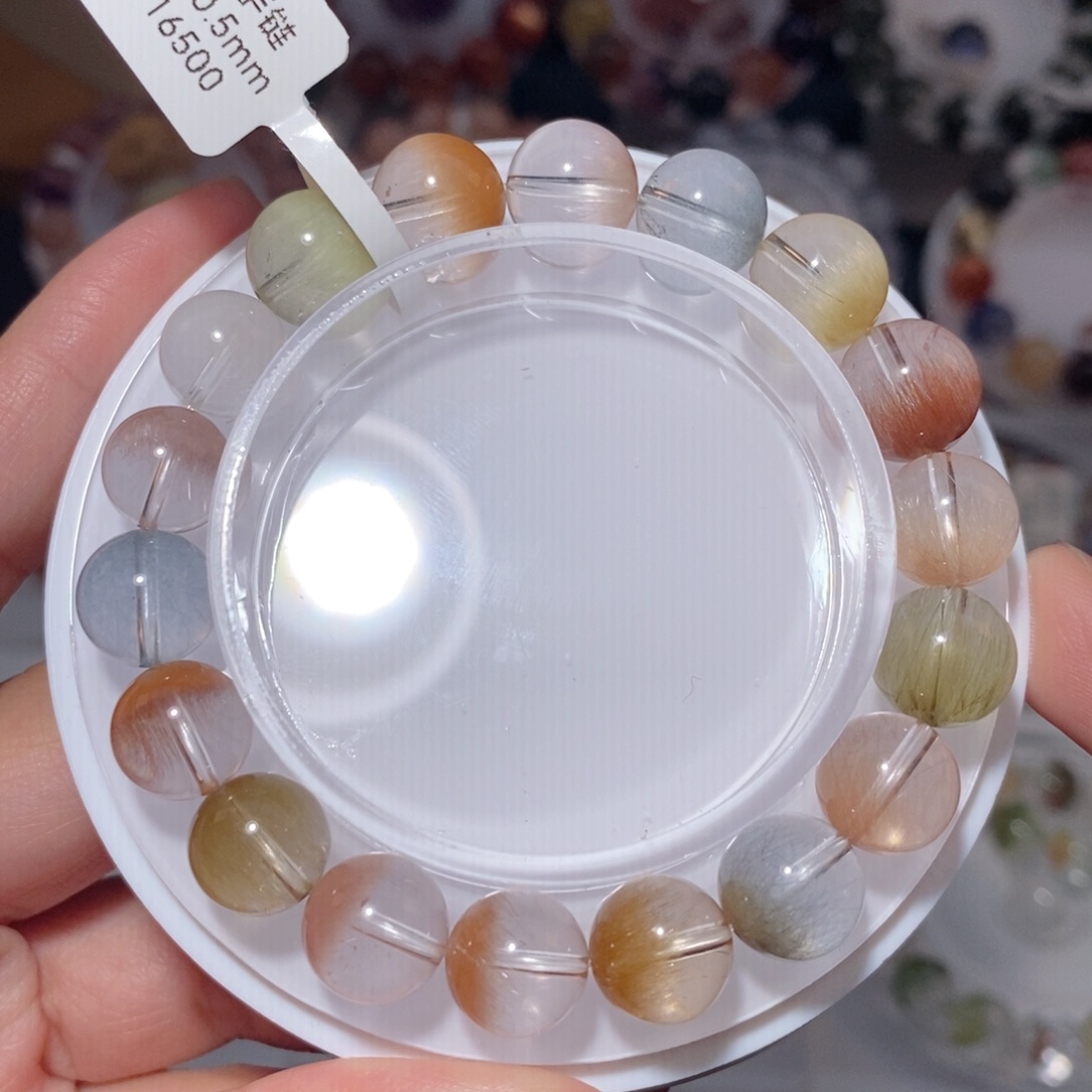 水晶手链未镶嵌F彩兔毛10.5