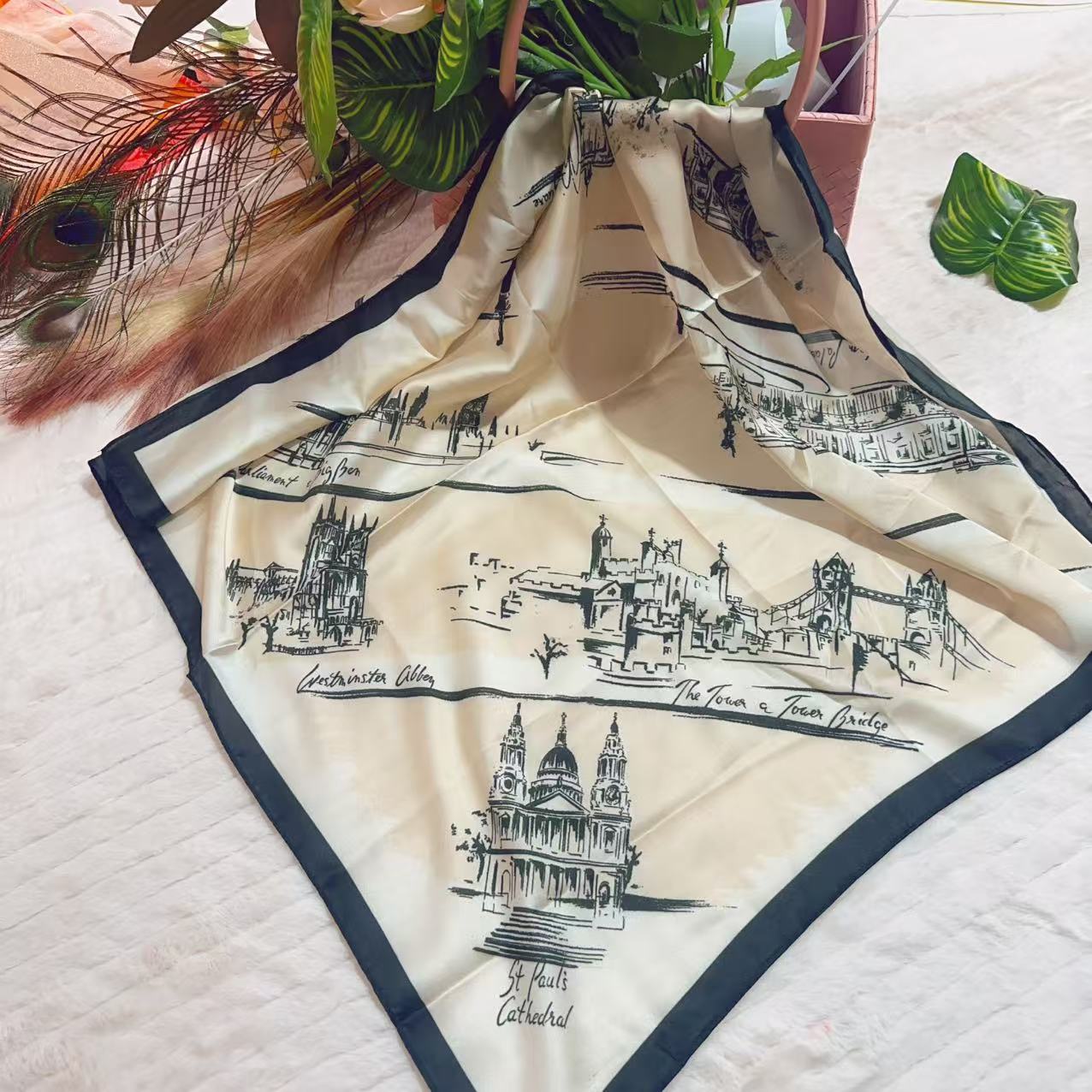 【英伦风情】70*70小方巾高级感围巾百搭气质丝巾