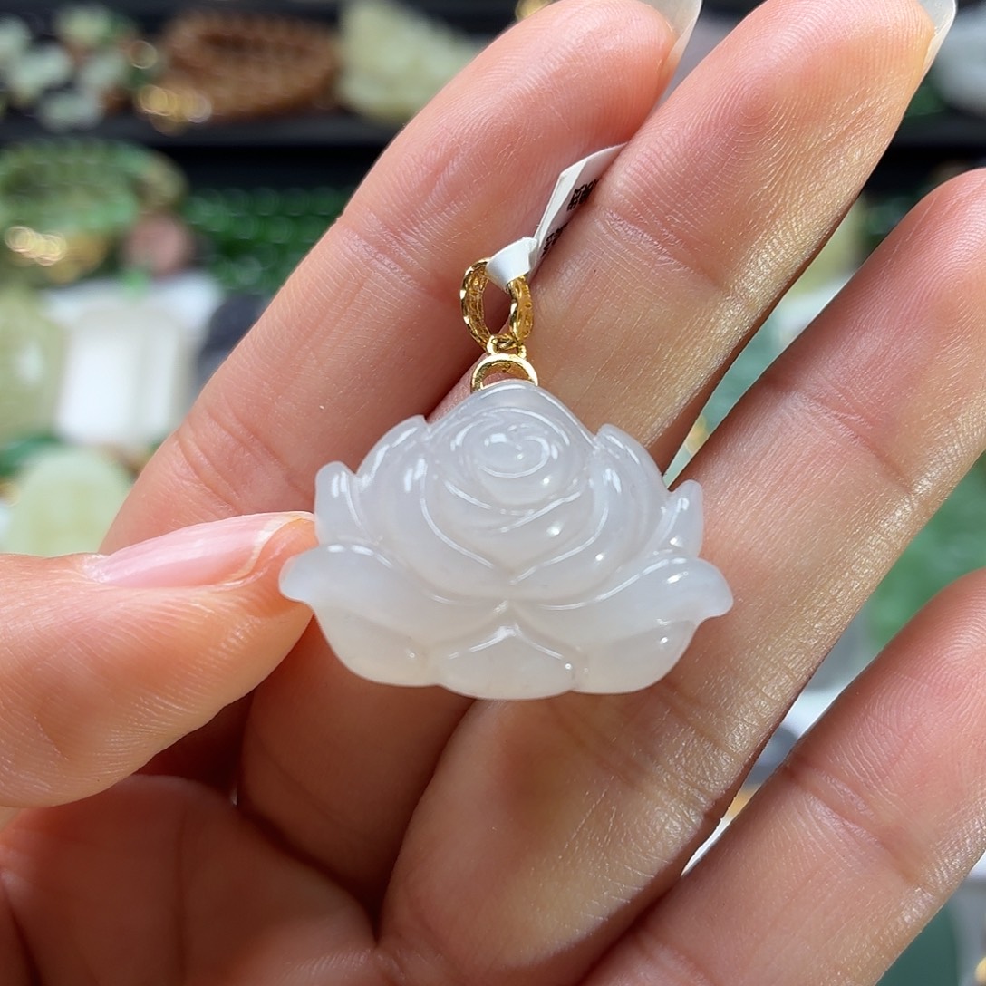 和田玉银S925镶嵌颈饰