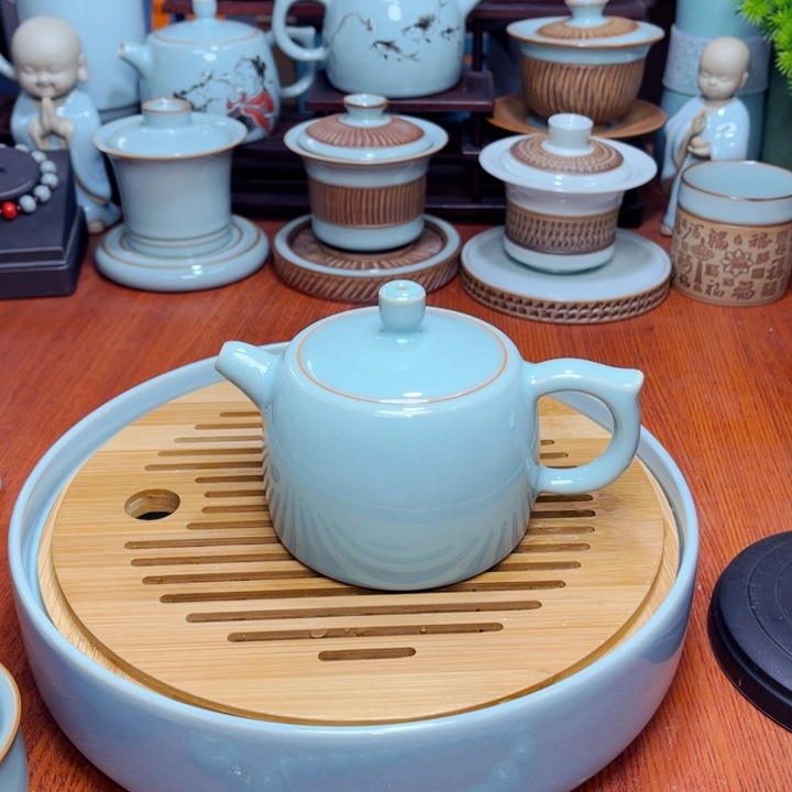 【闪购商品】汝州单壶单壶，天青元宝