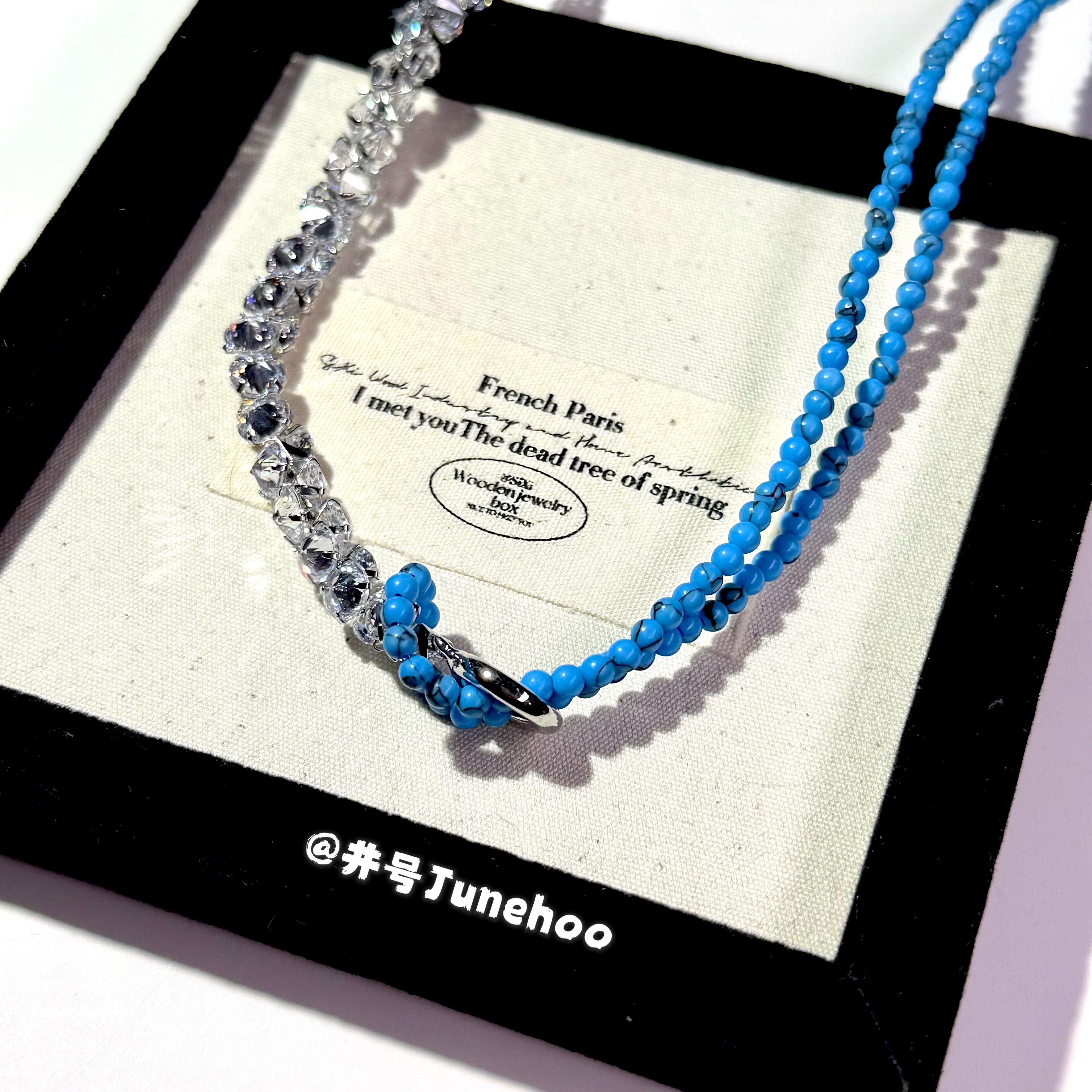 不锈钢项链 云水蓝