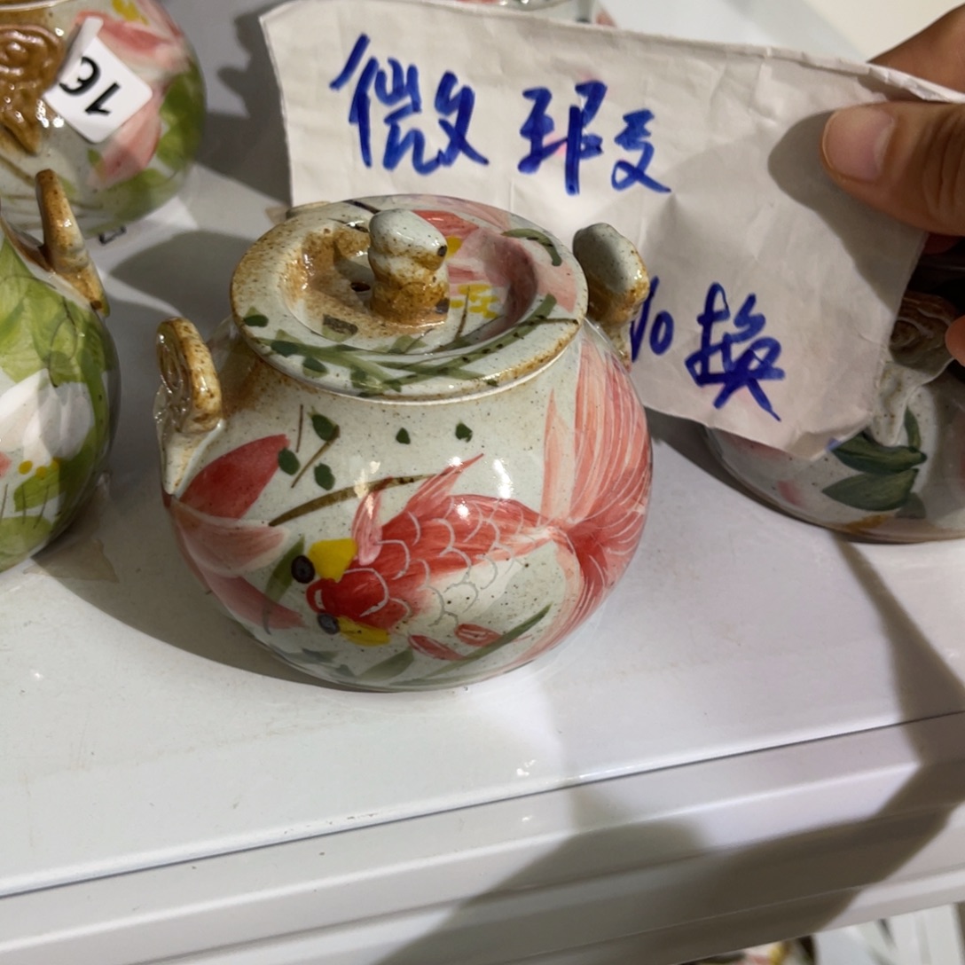 C***咪壶素浅陶瓷手工手绘