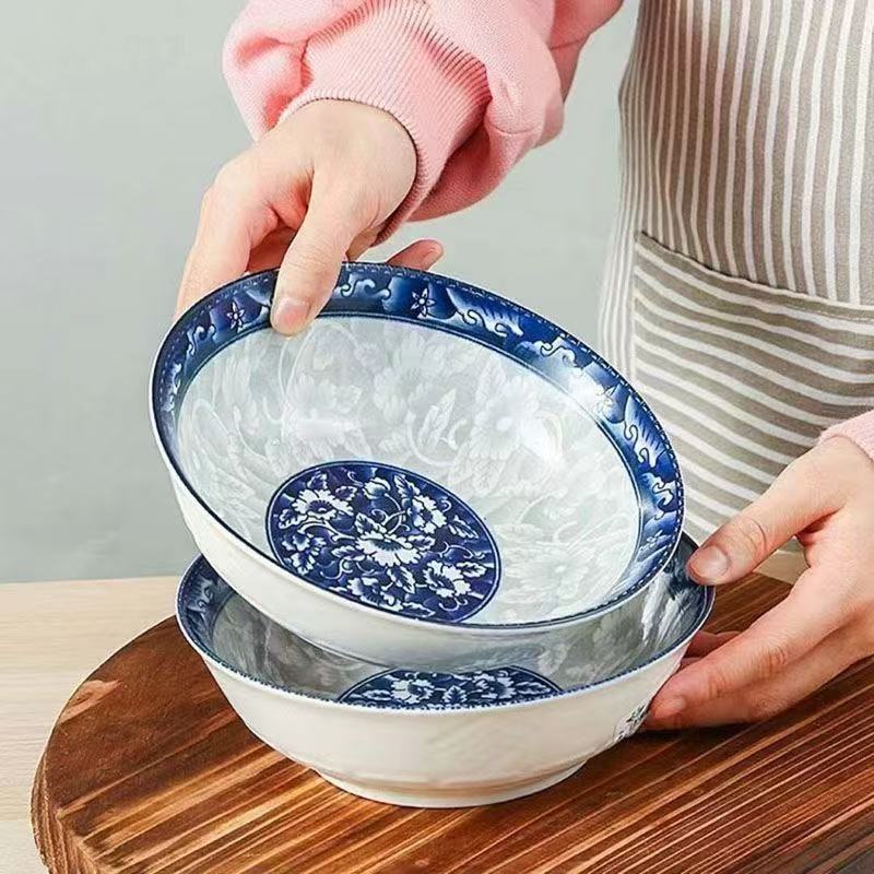青花瓷碗汤碗面碗碗家用吃饭大汤碗吃饭碗高颜值陶瓷碗餐具泡面碗