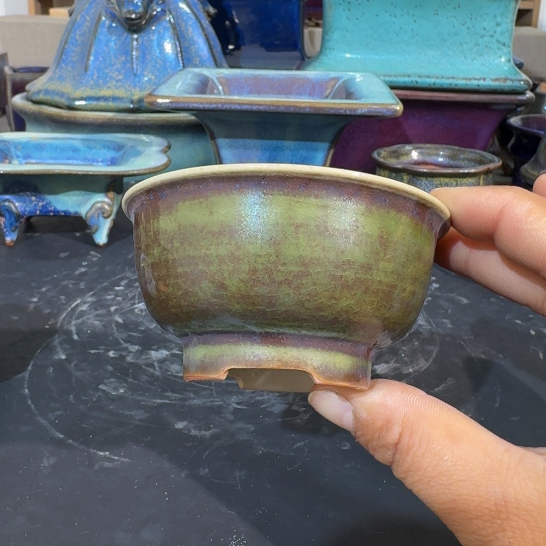 爱***窝陶摆件觉象钧创盆景艺术微瑕