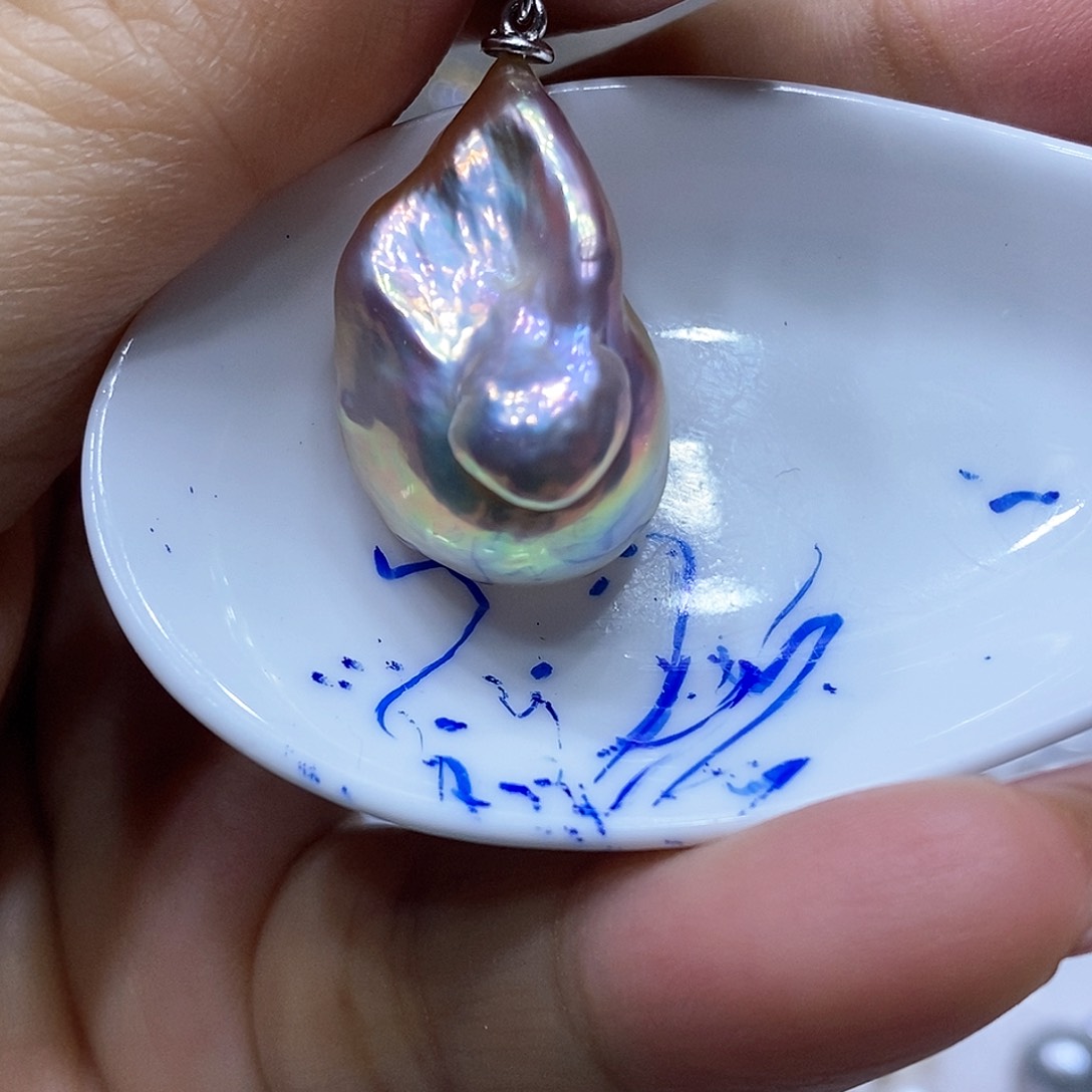 淡水珍珠耳钉银S925镶嵌