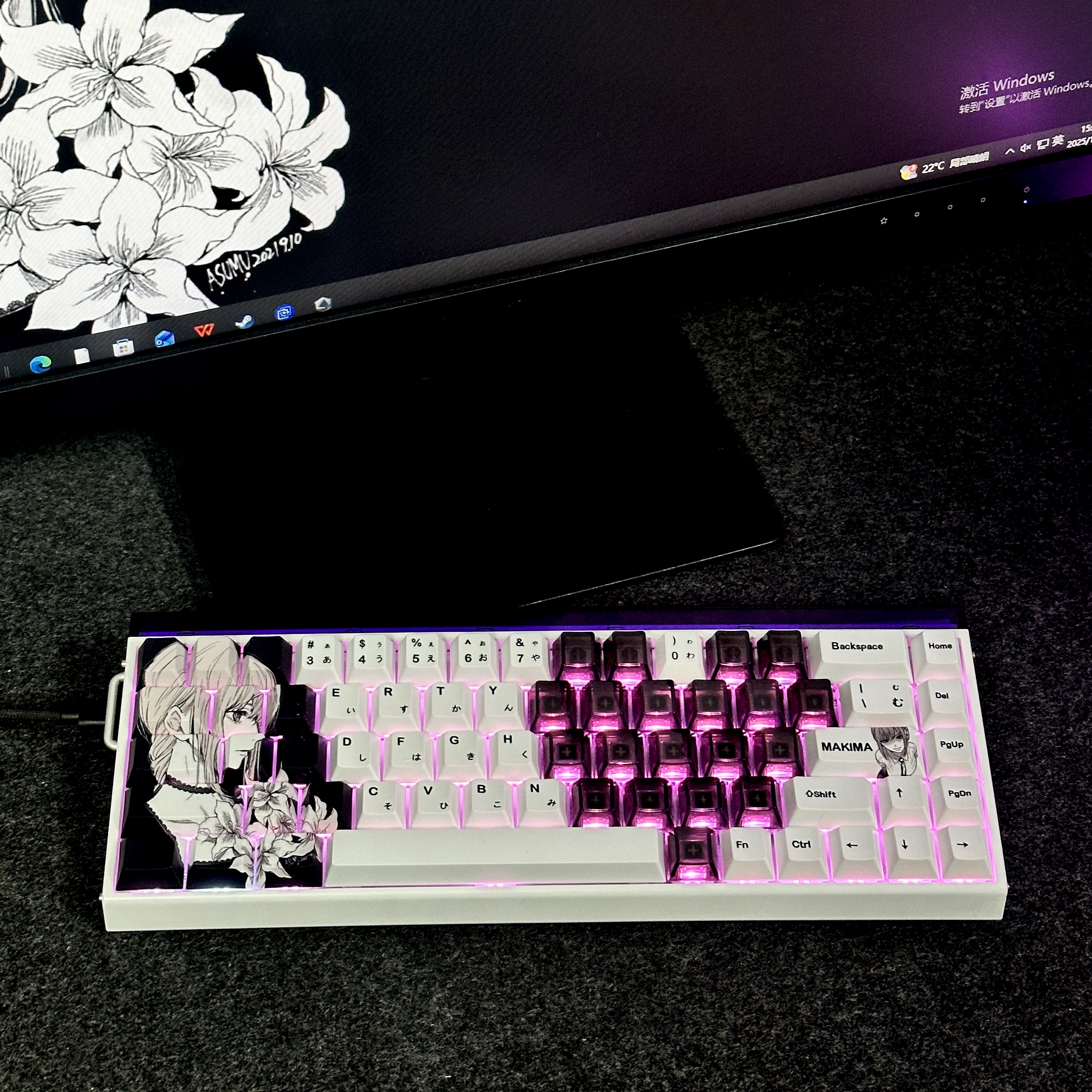 玛奇玛键帽正刻 日文字根二次元原厂高度PBT热升华适配磁轴机械轴