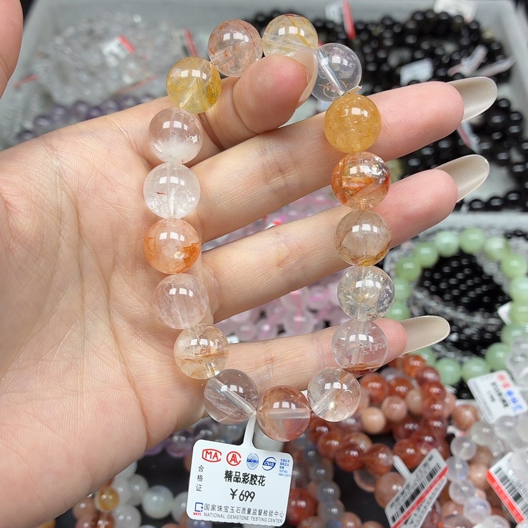 未镶嵌水晶手串卡12精品彩胶花28