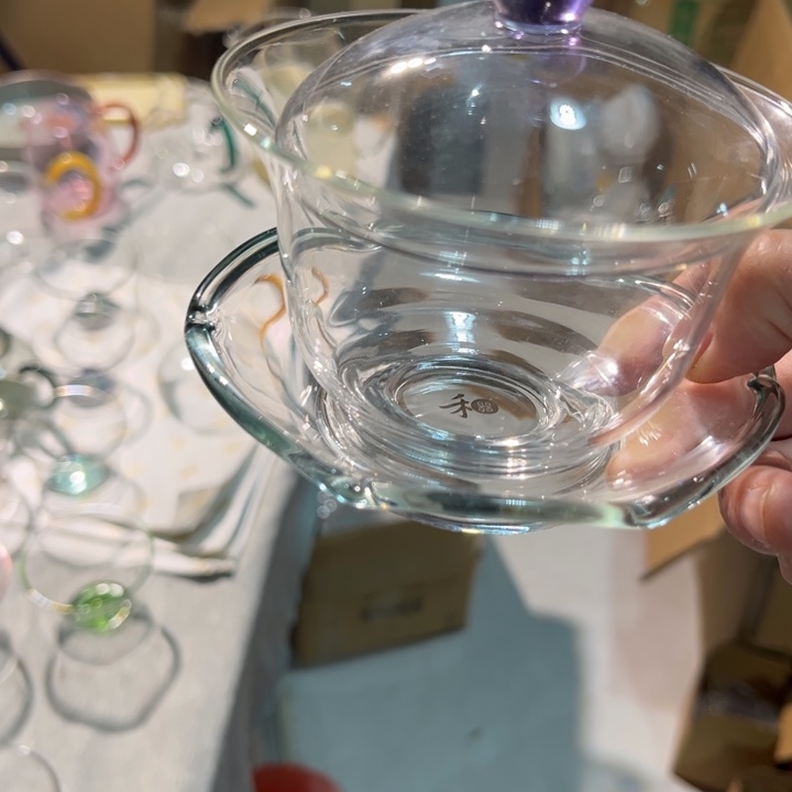 玻璃手工艺品盖碗