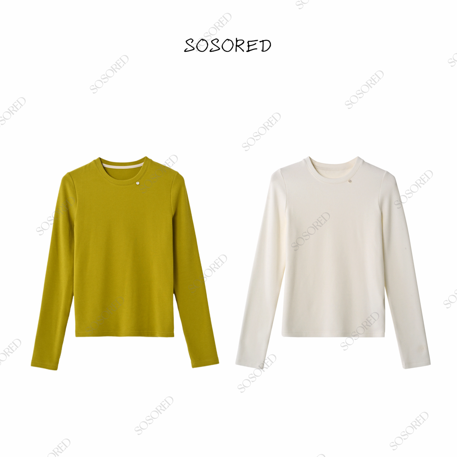 SOSORED / 理想打底衫 双面磨毛绒保暖百搭圆领打底衫内搭长袖T恤