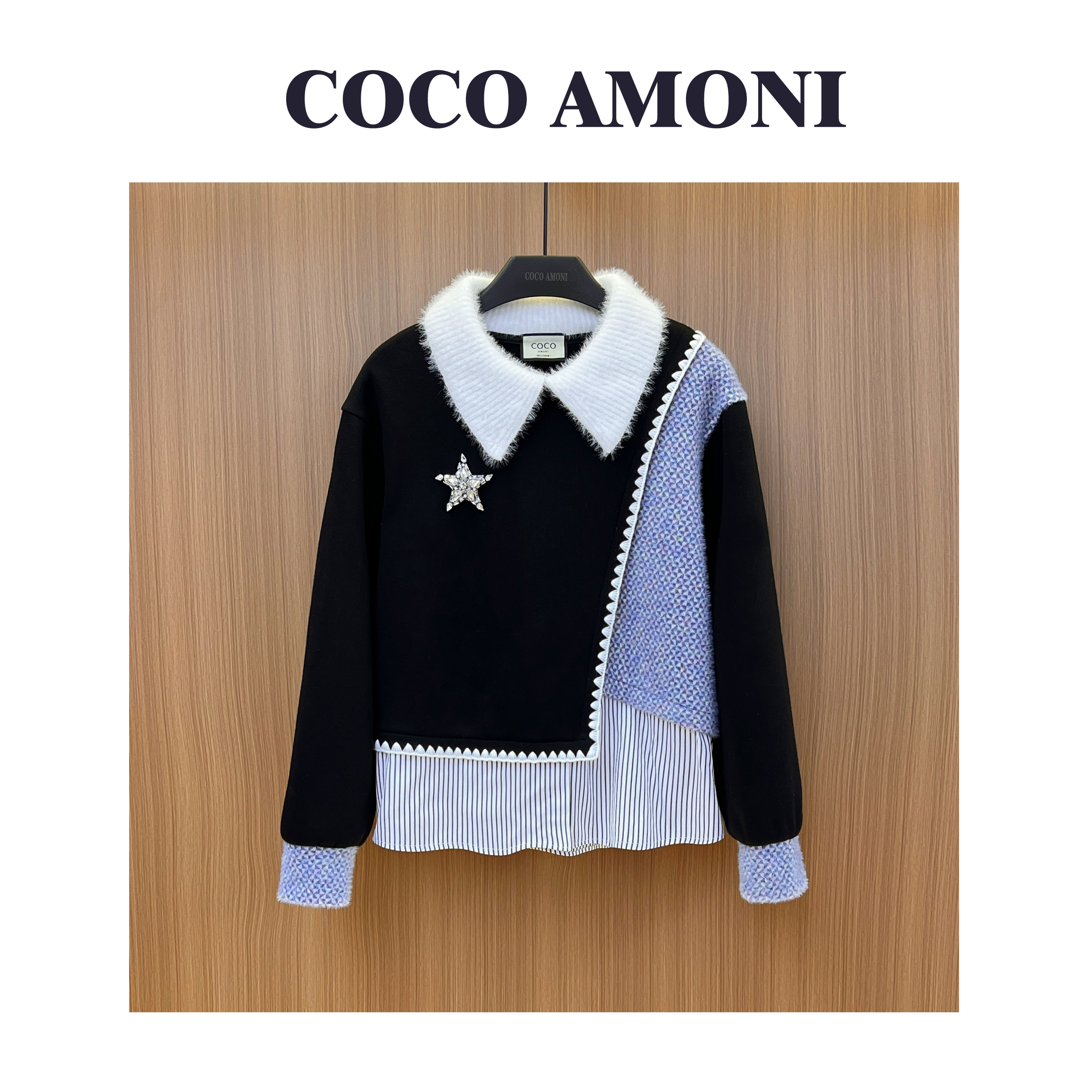 秋冬新款休闲定制高级感女拼接假两件气质减龄长袖卫衣AD286