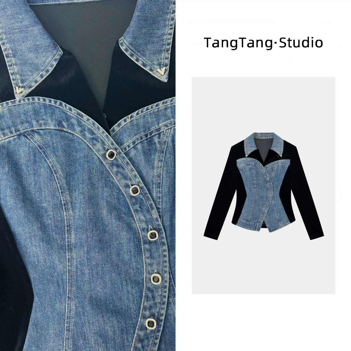 【TangTang·Studio】月半弯上衣高级气质女装气质卫衣上衣-115259