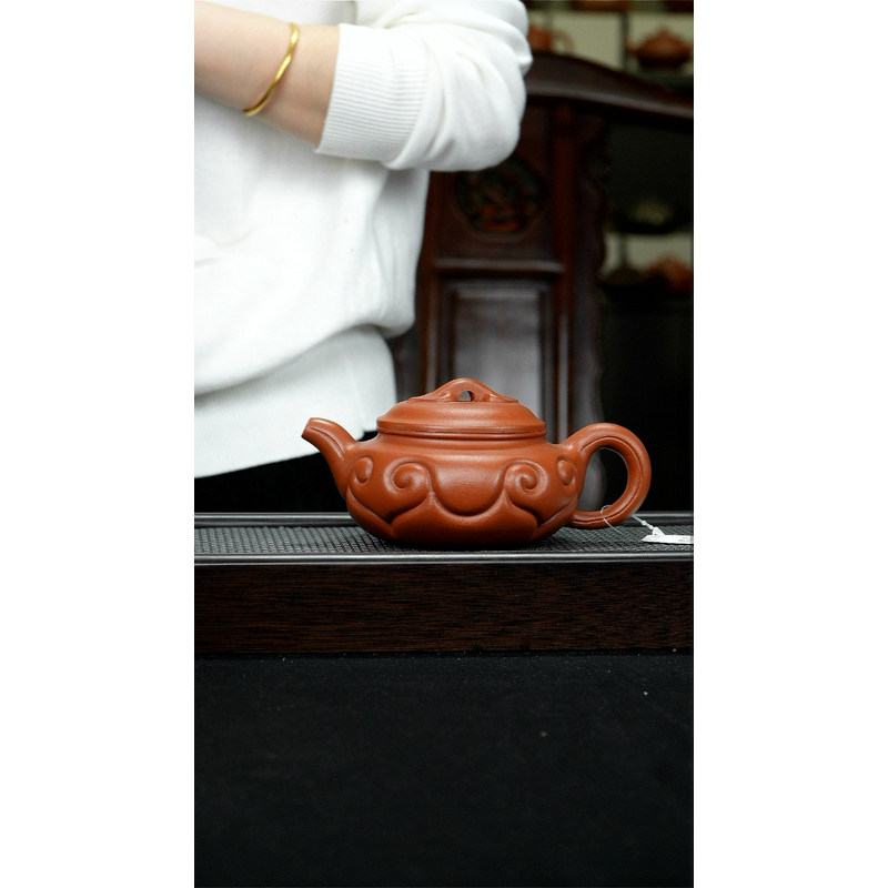 D0852宜兴紫砂如意仿古400cc