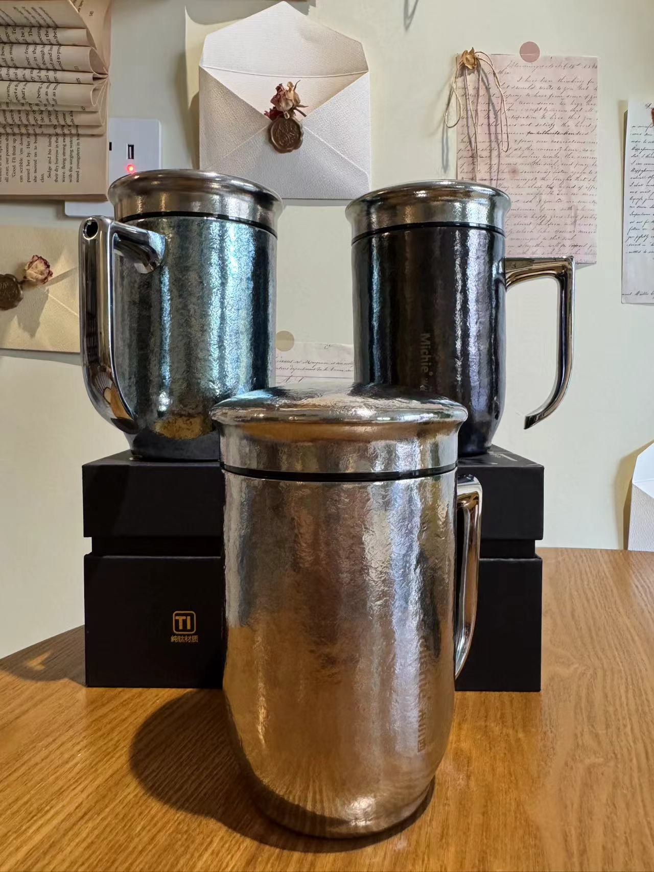 抑菌保鲜米小西纯钛便携办公杯桌面大容量茶水分离高颜值商务