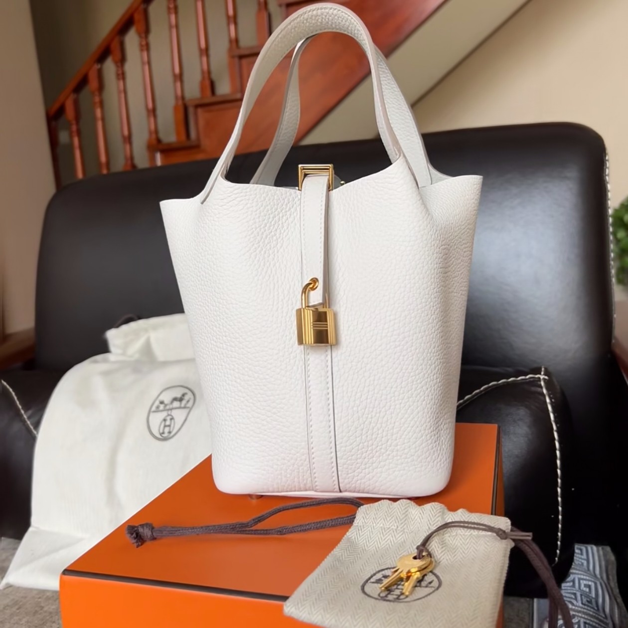99新 Hermes/爱马仕 爱马仕白金金扣菜篮子 25110001-07
