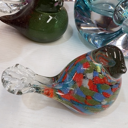 琉璃夜光鸟高8厘米宽14厘米